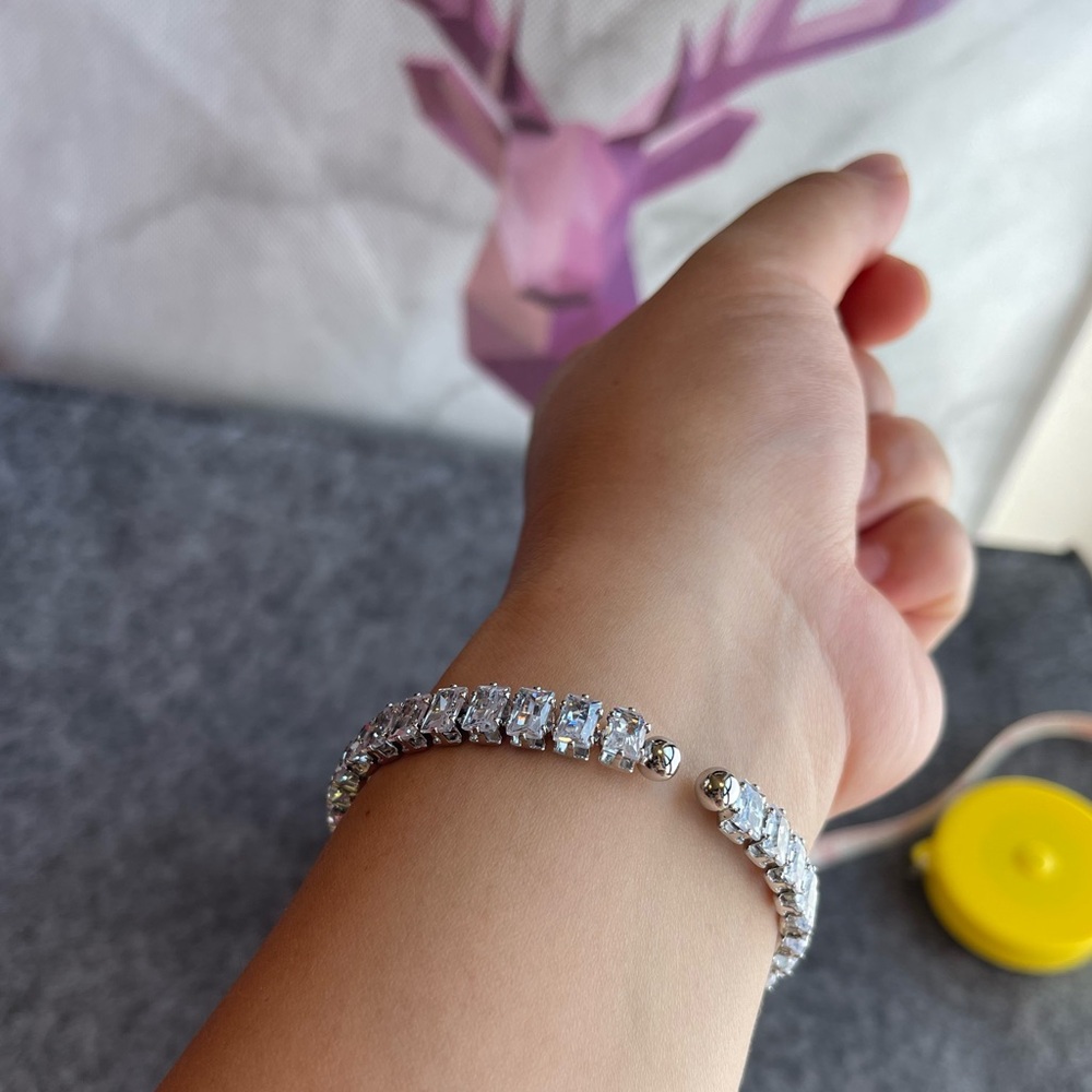 Austrian Rectangle Crystal Adjustable Bangle - image 5